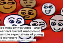 Happiness is more than a mood – it may factor into how we vote. Adrienne Bresnahan/Getty Images